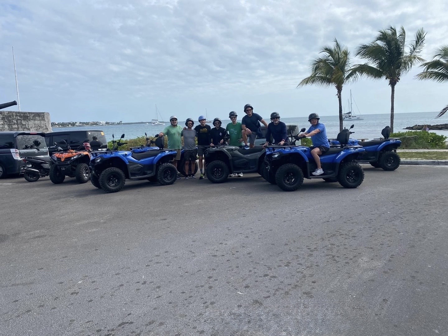 ATV group tour cruising the Nassau oceanfront