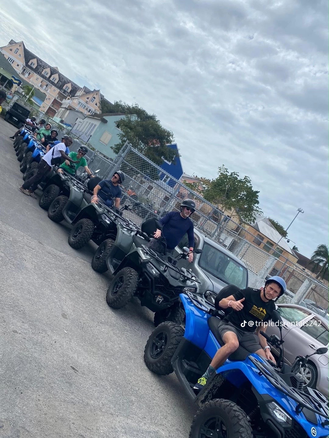ATVs lined up and ready for the next tour