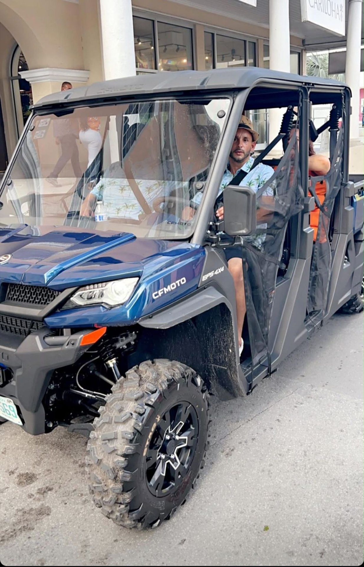 6-seater CFMoto buggy ready in downtown Nassau